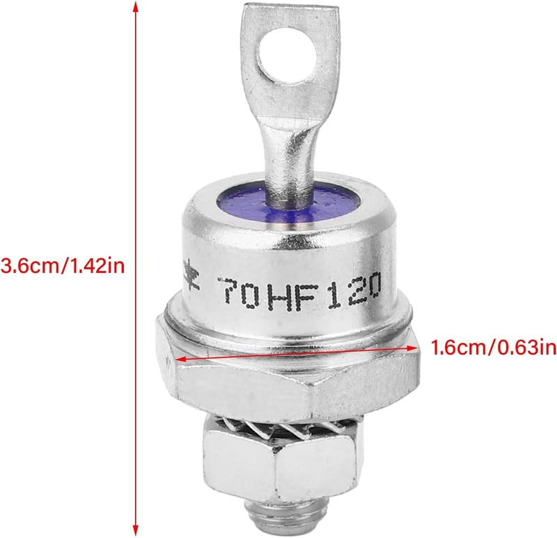 Chazcool Spiral Rectifier Diode, 5 Pairs Chassis Stud Mounting Diode, Stud Diode Pair Iron Base for Battery Charging Motor Control Power Supply Welder Machine Control - Image 2